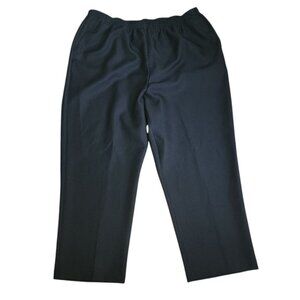 Alfred Dunner Pants Womens Plus Size 24W Solid All Black Pull On Pockets Comfort